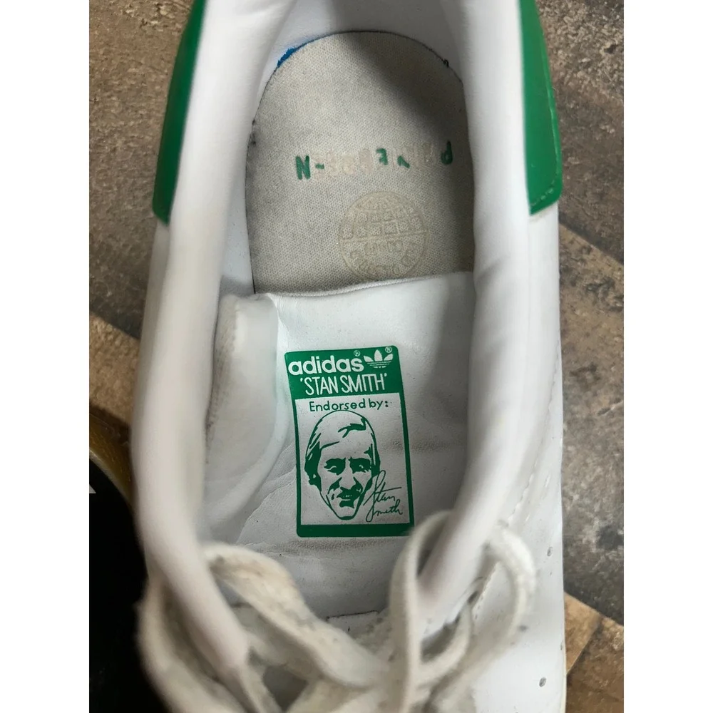Adidas Stan Smith Sneakers White Green Leather Lace Up Men's Size 7 Shoes‎